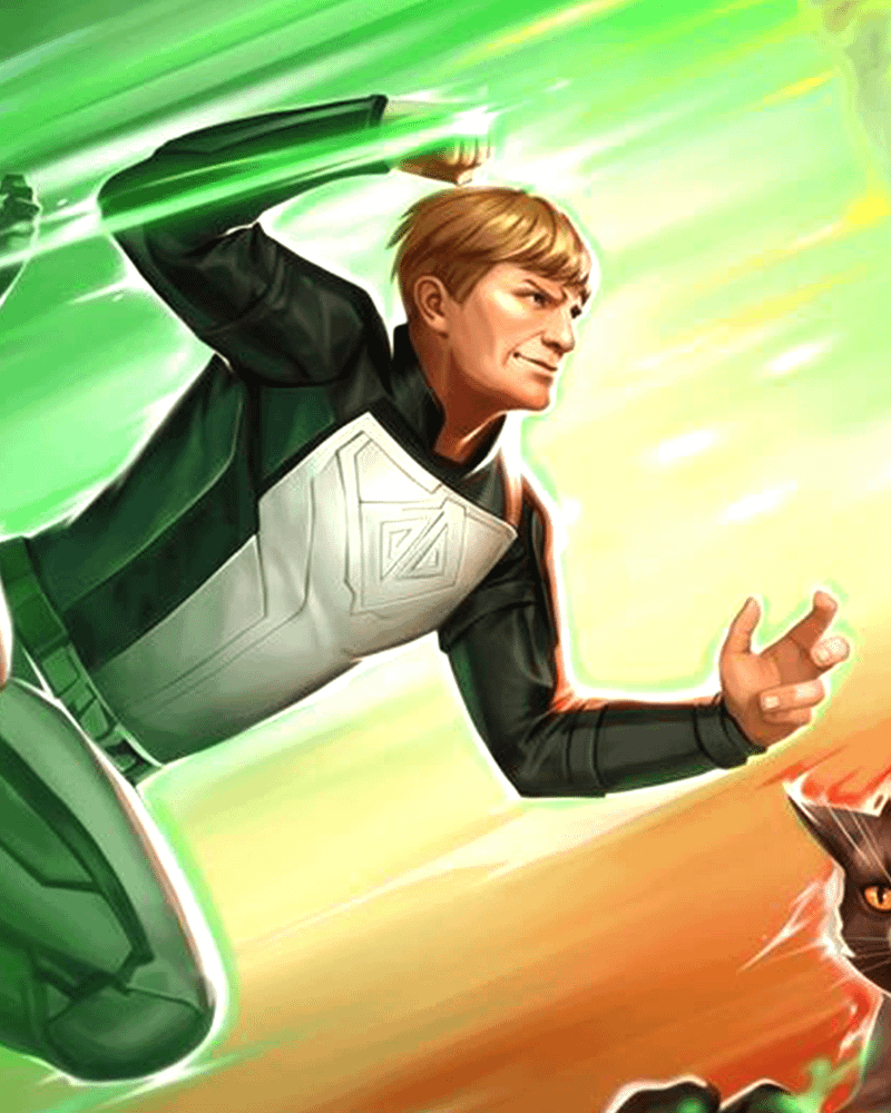 Guy Gardner with a smug look on his face.