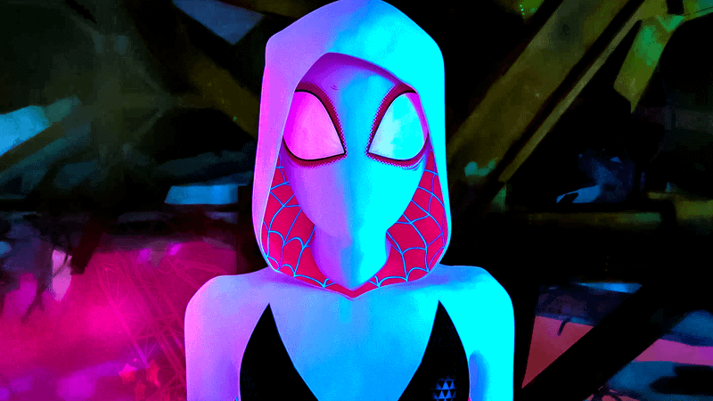 Spider-Gwen voiced by Hailee Steinfeld in Spider-Verse.