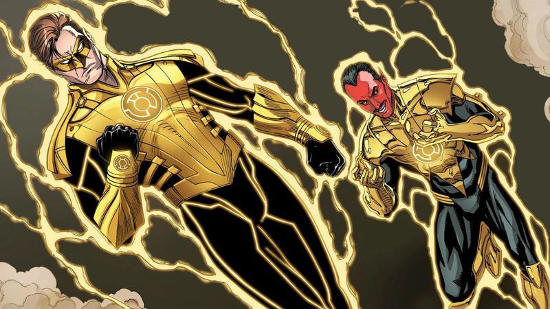 Hal Jordan and Sinestro as Yellow Lanterns in DC Comics.