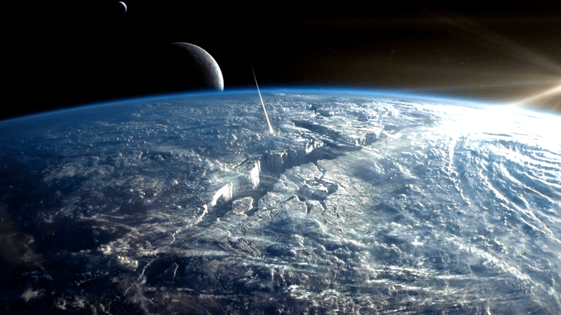 Hal Jordan flying outside of Earth's atmosphere.