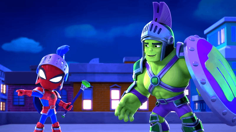 Spider-Man and Hulk in Spidey and His Amazing Friends.
