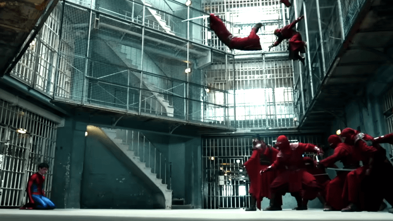 The Hand ninjas jumping at Tom Holland's Spider-Man in 'Spider-Man: Brand New Day' trailer.