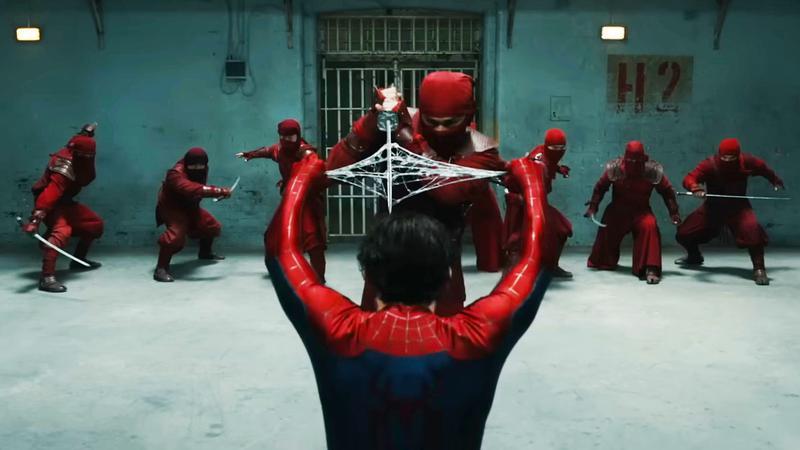 Spider-Man tearing the Hand sword in prison.
