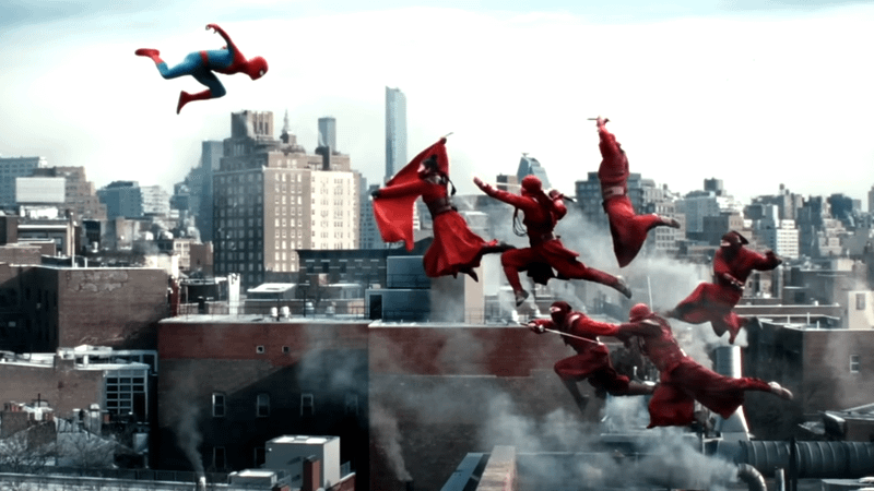 Spider-Man fighting the Hand in Spider-Man: Brand New Day.