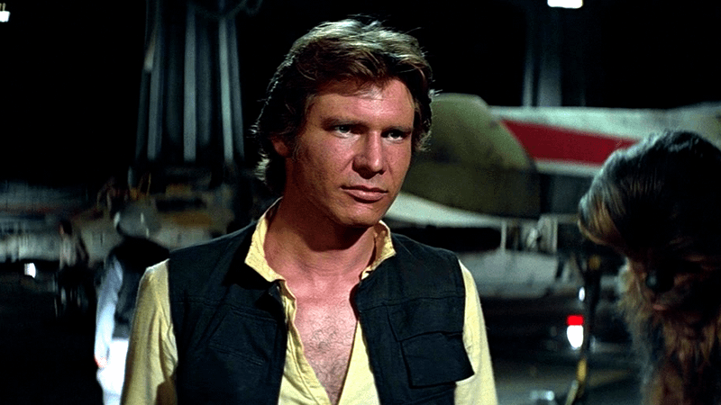 Harrison Ford as Han Solo in Star Wars.