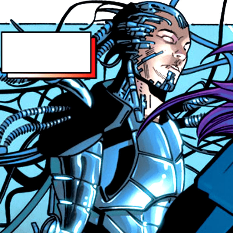Hard-Drive in Marvel Comics next to empty speech square.