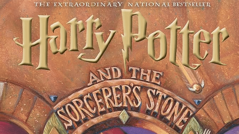 book cover for 'Harry Potter and the Sorcerer's Stone.'
