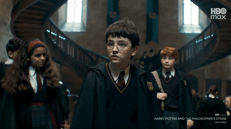 Harry (Dominic McLaughlin), Ron (Alastair Stout), and Hermione (Arabella Stanton).