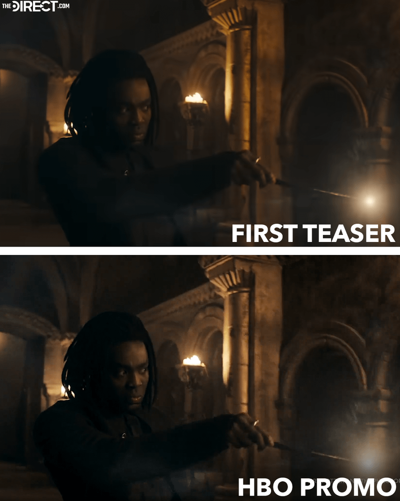 Paapa Essiedu as Snape, in dark and light.