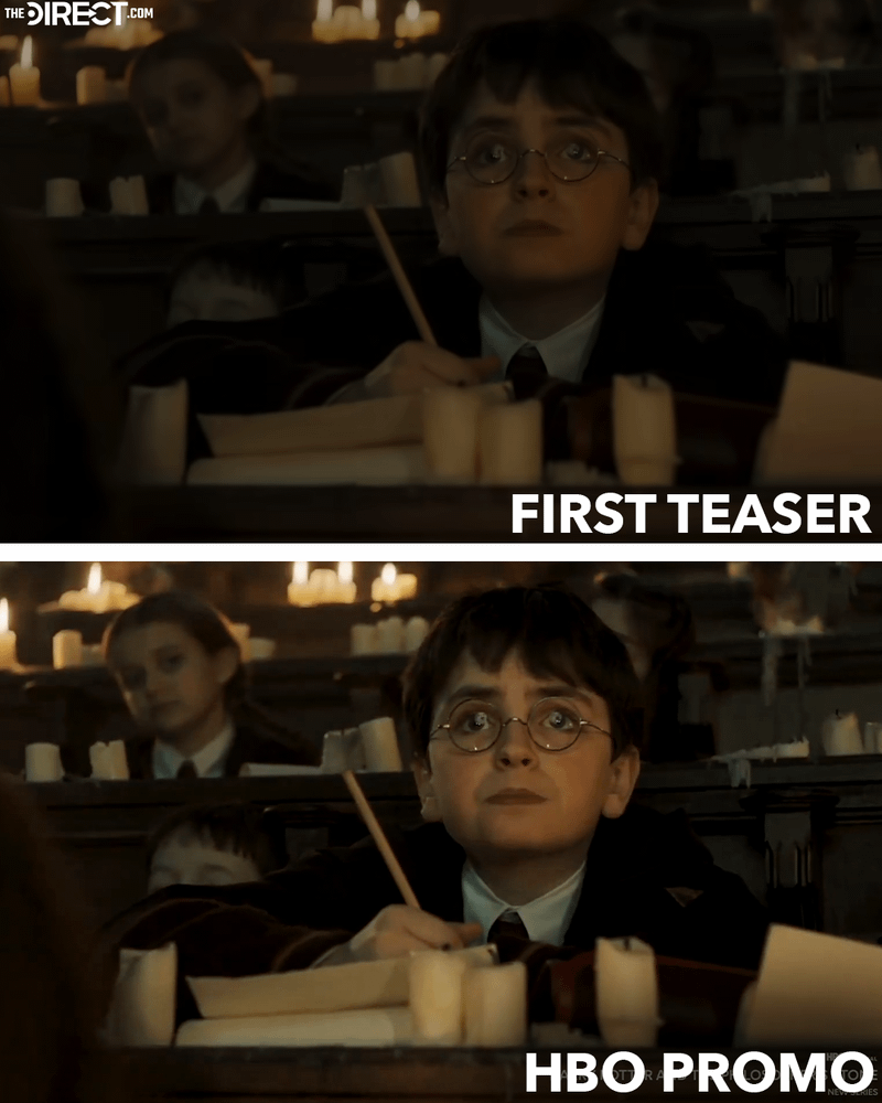 The comparison between Harry in class.