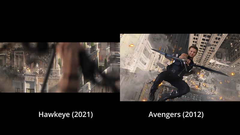 Hawkeye Avengers Movie Flashback Comparison