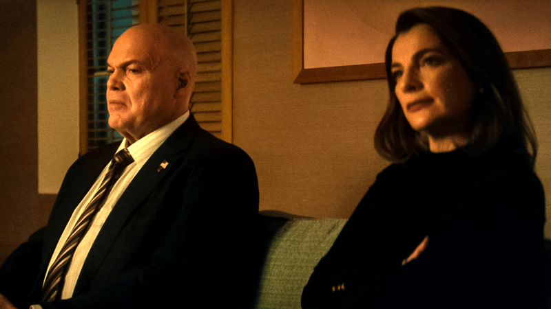 Wilson Fisk and Vanessa in therapy in Daredevil: Born Again.