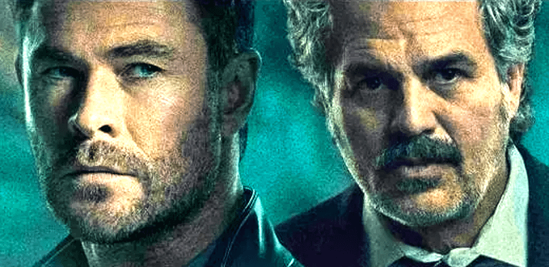 Mark Ruffalo and Chris Hemsworth on the Crime 101 Poster.