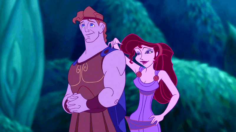 Hercules and Megara in 1997's Hercules