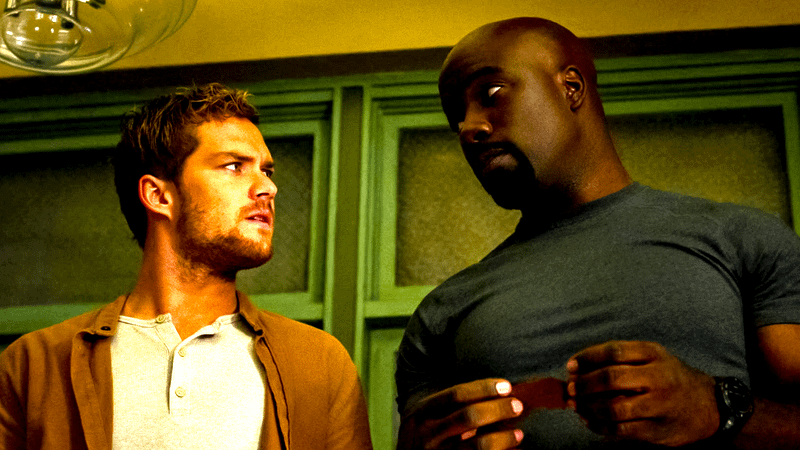 Finn Jones as Danny Rand, Mike Colter as Luke Cage in 'Luke Cage' Season 2.