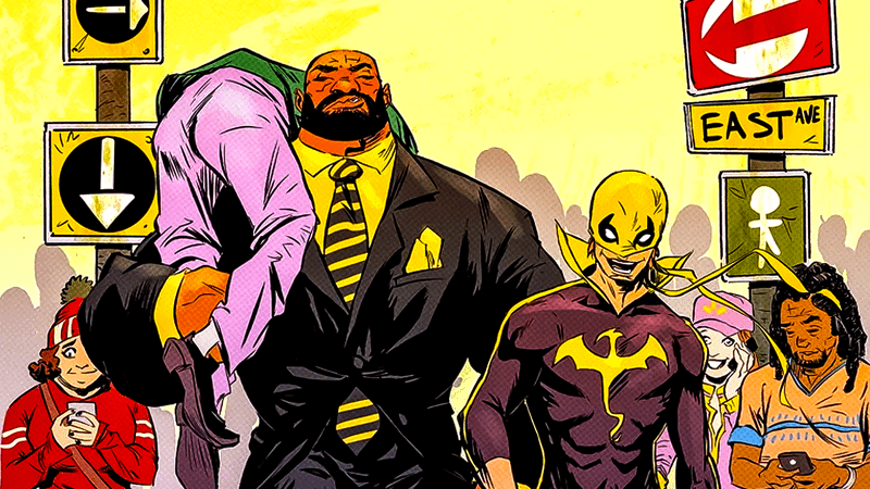 Luke Cage and Iron Fist in Marvel Comics.