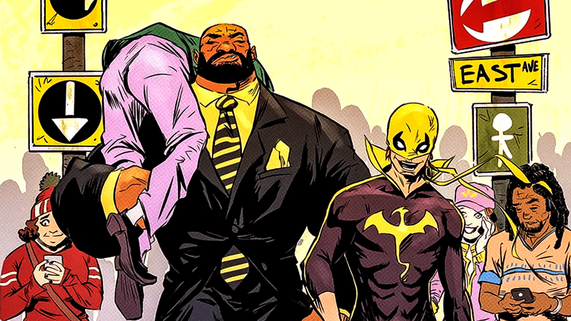 Luke Cage and Iron Fist in Heroes for Hire.