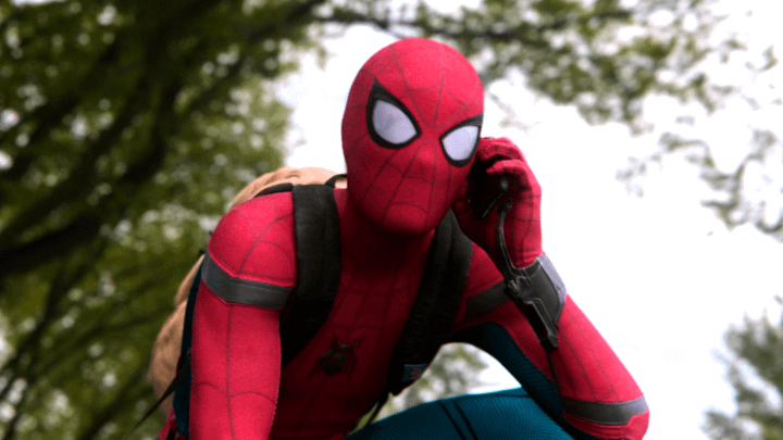 Tom Holland as Spider-Man.