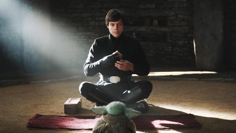 Grogu in Luke Skywalker's Jedi Temple.