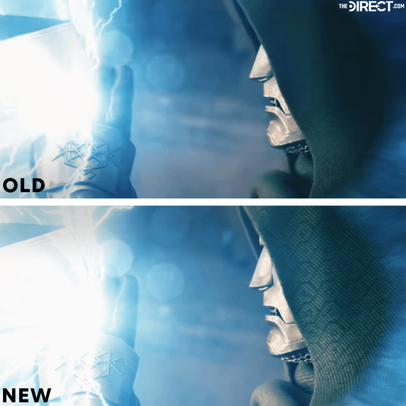 Doctor Doom with plain green hood and patterned green hood in 'Avengers: Doomsday' trailers.