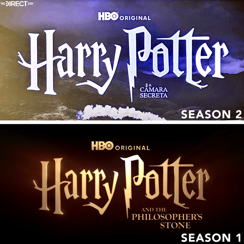 HBO Harry Potter, Season 1 and 2 logos.