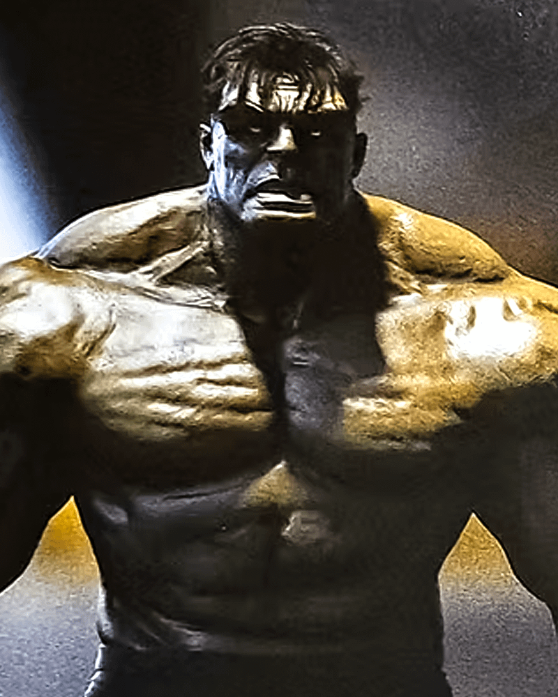 Darkly lit concept art of Hulk.