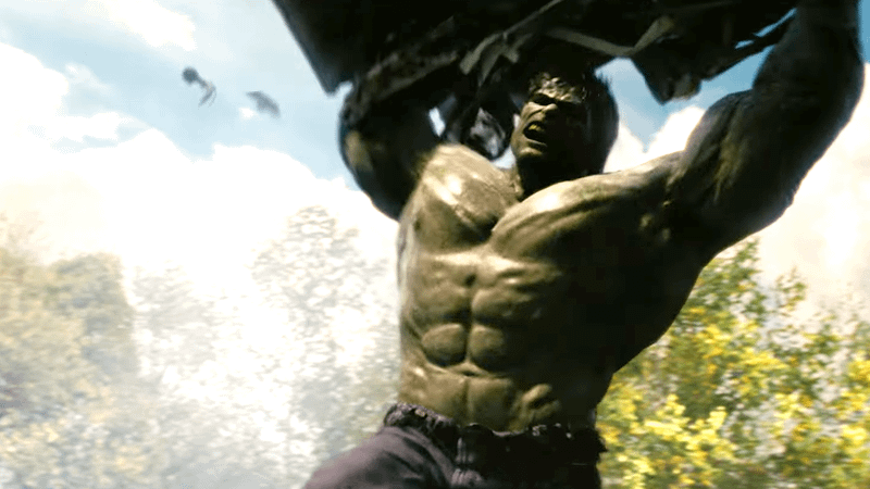 Edward Norton as Hulk swinging a tank around in The Incredible Hulk