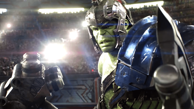 Hulk in his armor in Thor: Ragnarok