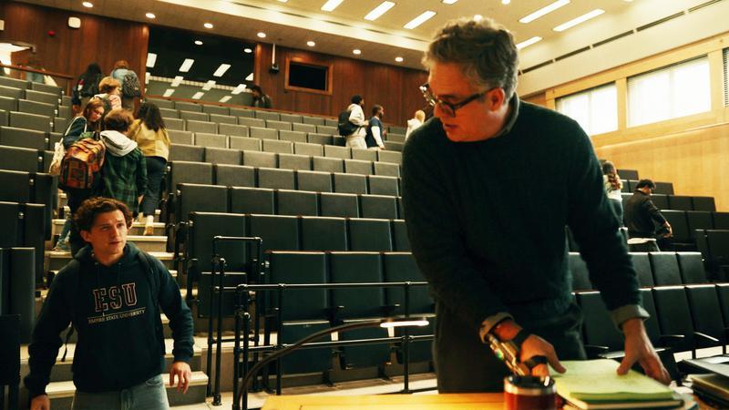 Peter Parker going up to Bruce Banner after lecture in Spider-Man: Brand New Day.