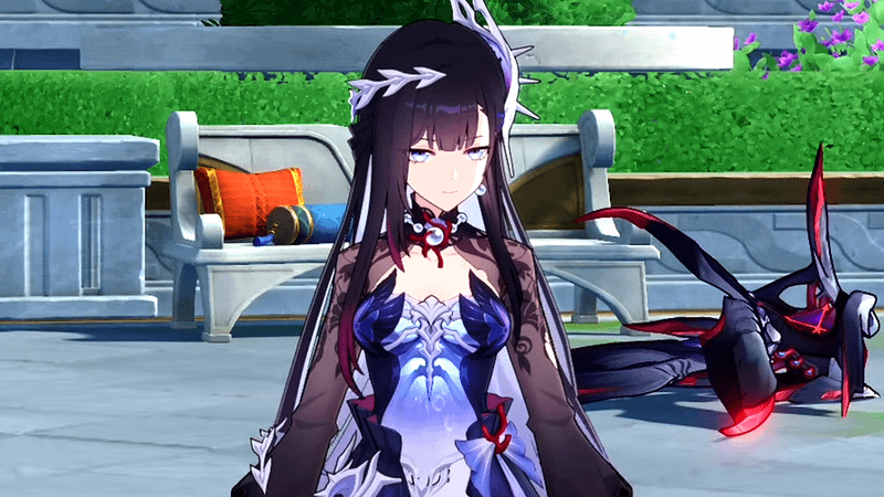 Hysilens standing in a court yard in Honkai: Star Rail