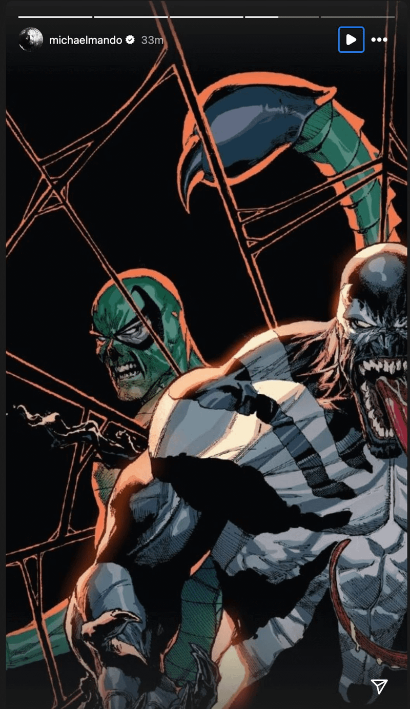 Scorpion and Venom in Marvel Comics from Michael Mando's Instagram page