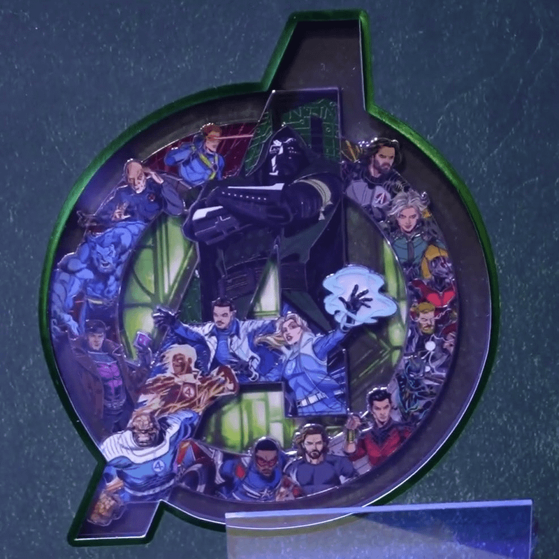 Doctor Doom's prominent yellow arm band in Avengers: Doomsday.