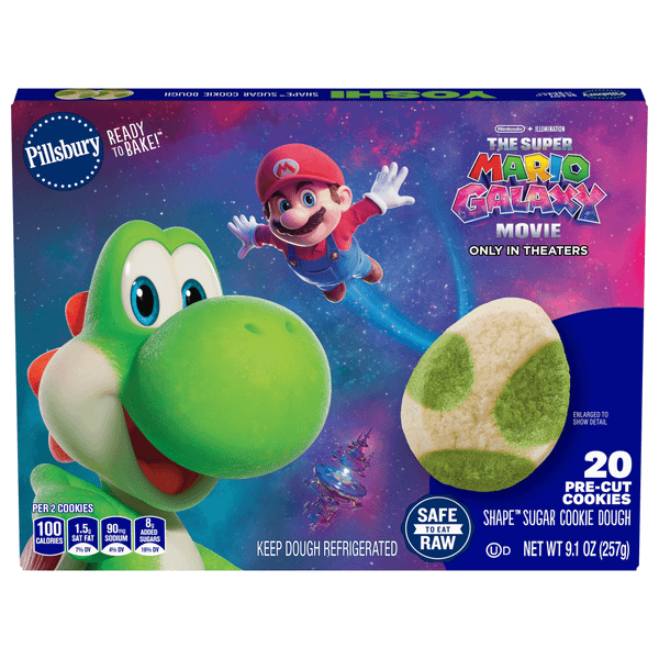 Pillbury Mario Galaxy Movie Yoshi's Egg cookie box