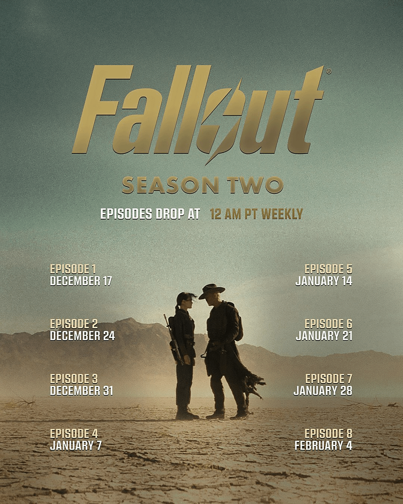 Fallout Season 2 Release Schedule