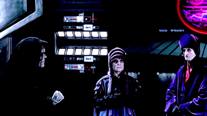 Palatine talking to members of the Imperial Ruling Council on the second Death Star.