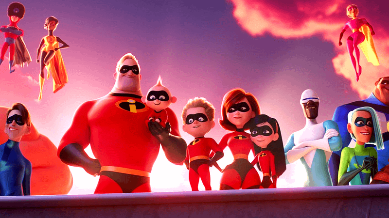 The heroes from Incredibles 2.