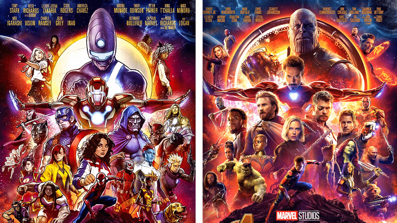Ultimate Endgame #3 Poster vs. Avengers: Infinity War poster.