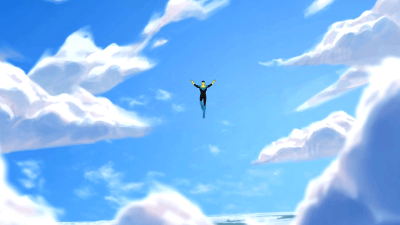 Mark Grayson flying in InvinciBLe Season 4, Episode 4.