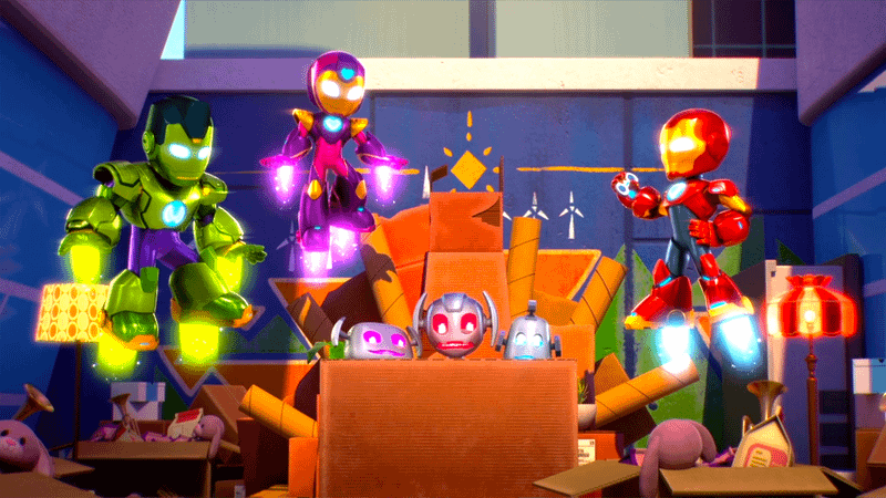 Iron Hulk, Ironheart, Jocasta, Ultron, and Iron Man in Iron Man and his Awesome Friends