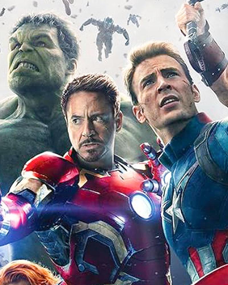 Robert Downey Jr Iron Man on Avengers: Age of Ultron poster.