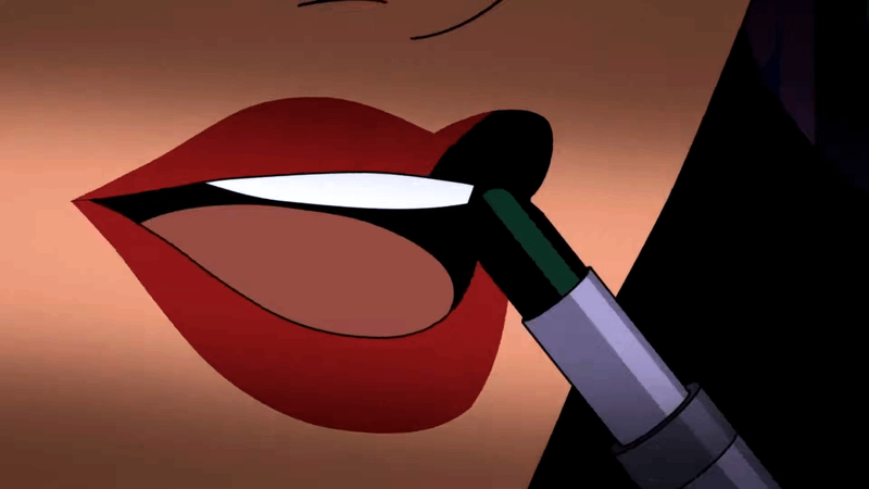 Poison Ivy putting on lipstick in Batman; Caped Crusader Season 2.