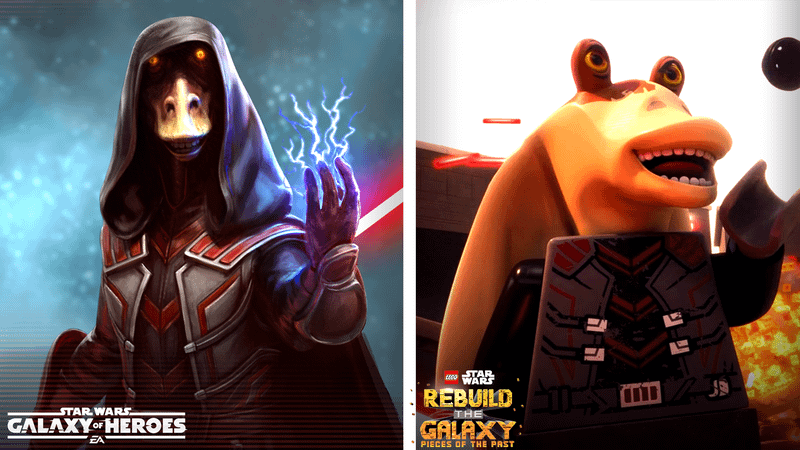 Darth Jar Jar in Star Wars: Galaxy of Heroes and LEGO Star Wars.
