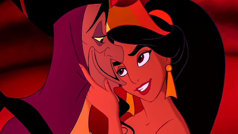 Jafar and Jasmine in Aladdin.