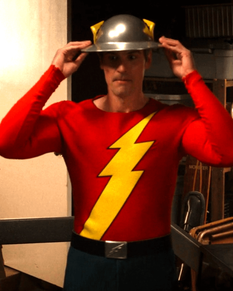 Andy Ridings as Jay Garrick Flash in Stuart Fails to Save the Universe.