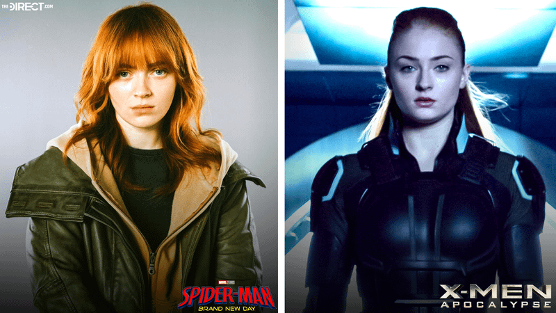Sadie Sink as Jean Grey, Sophie Turner as Jean Grey in X-Men: Apocalypse