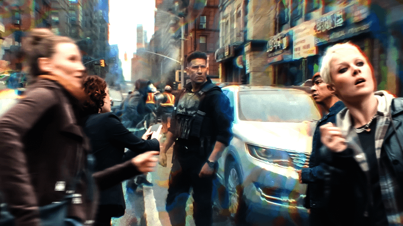 Jon Bernthal as the Punisher in front of psychic wall in 'Spider-Man: Brand New Day.'