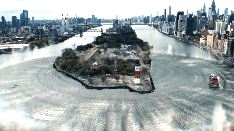 Psychic explosion from island in New York City in 'Spider-Man: Brand New Day.'