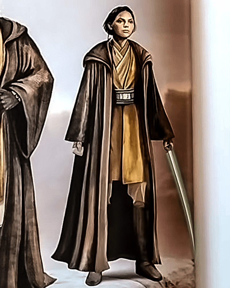 Dafne Keen as Jecki Lon in The Acolyte art book.