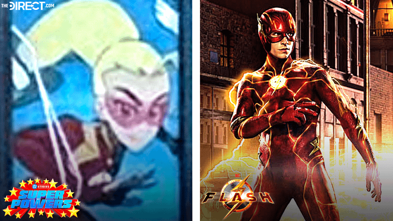 Jesse Quick Flash in DC Super Powers vs Ezra Miller 2023 movie flash suit.