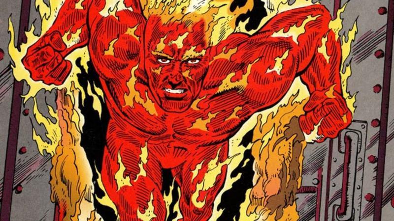 Jim Hammond using his powers in Marvel Comics.